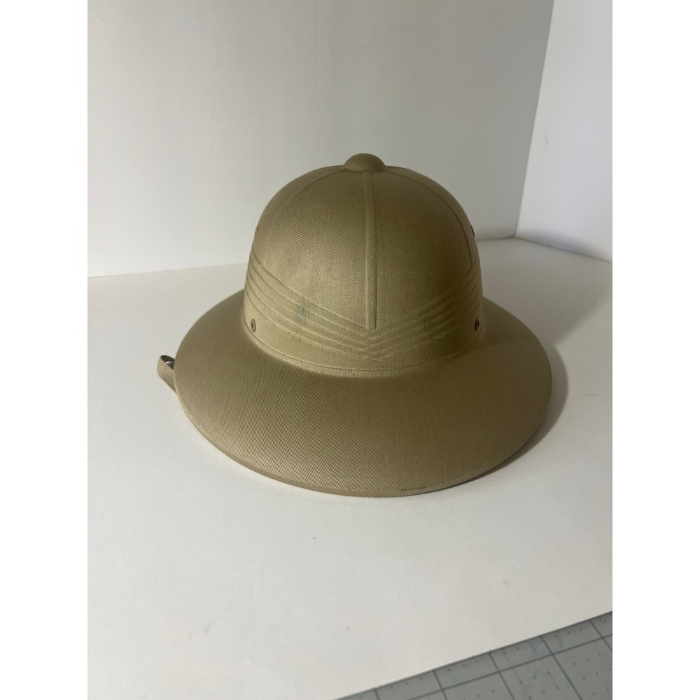 Vintage 1966 US Military Khaki Pith‎ Sun Helmet Chin Strap DSA-100-4036 READ